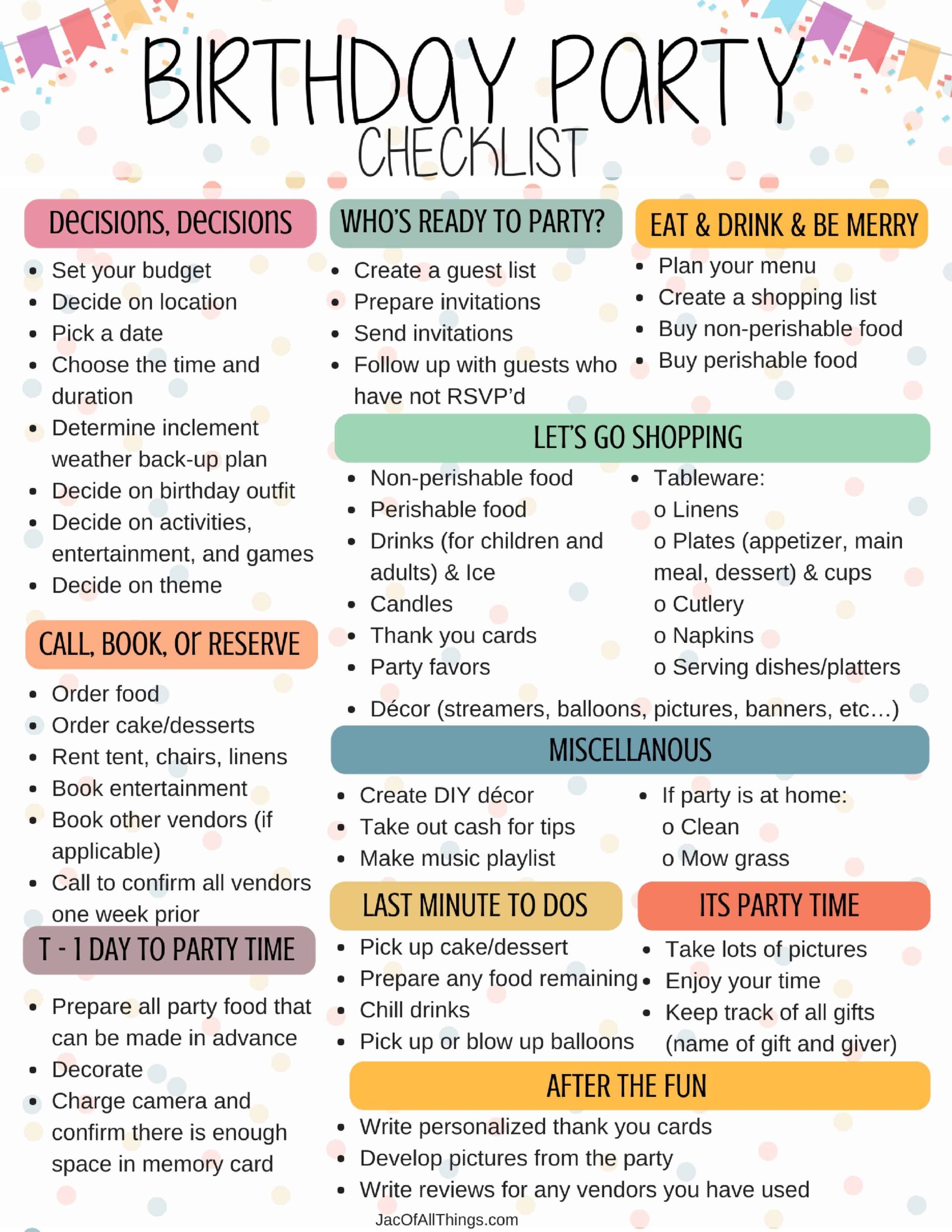 The Ultimate Birthday Party Checklist: Everything You Need To Plan A Fun Celebration