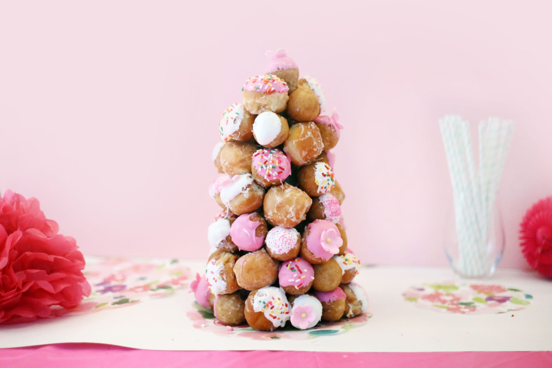 Doughnut Hole Tower Cake